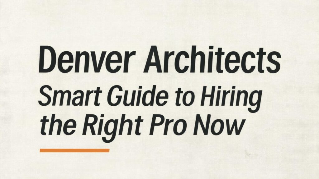 Denver Architects: Smart Guide to Hiring the Right Pro Now