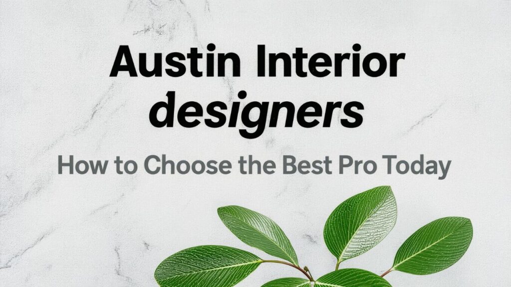 Austin interior designers: How to Choose the Best Pro Today