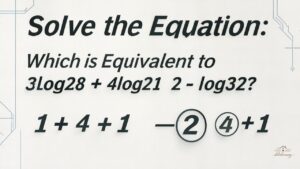 Solve the Equation: Which is Equivalent to 3log28 + 4log21 2 − log32?